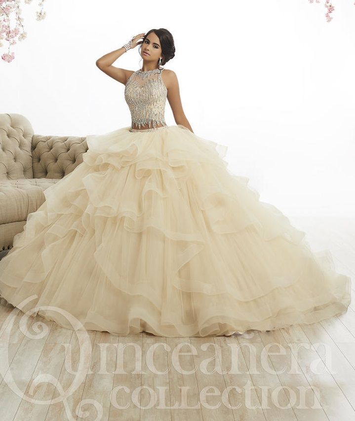 French Novelty: House of Wu 26882 Ruffle 2 Piece Quinceanera Dress