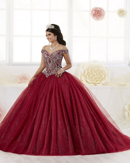 pink off the shoulder quinceanera dresses