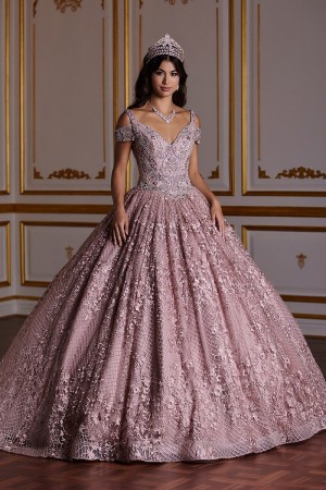 House of Wu 26930 Sparkling Lace Cold Shoulder Ball Gown