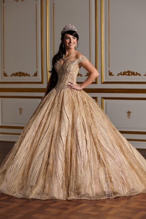 House of Wu 26937 Beaded Off Shoulder Quince Dress