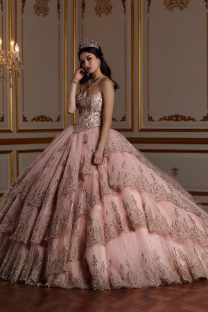 House of Wu 26938 Sparkling Tiered Lace Quince Dress