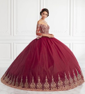 House of Wu 26948 Gold Lace Quinceanera Dress