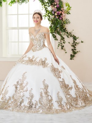 House of Wu 26956 Floral Glitter Quinceanera Dress