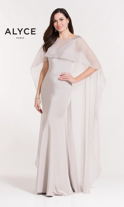 shawl attached to dress