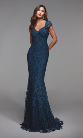 Alyce 27496 Lace Gown with Removable Collar