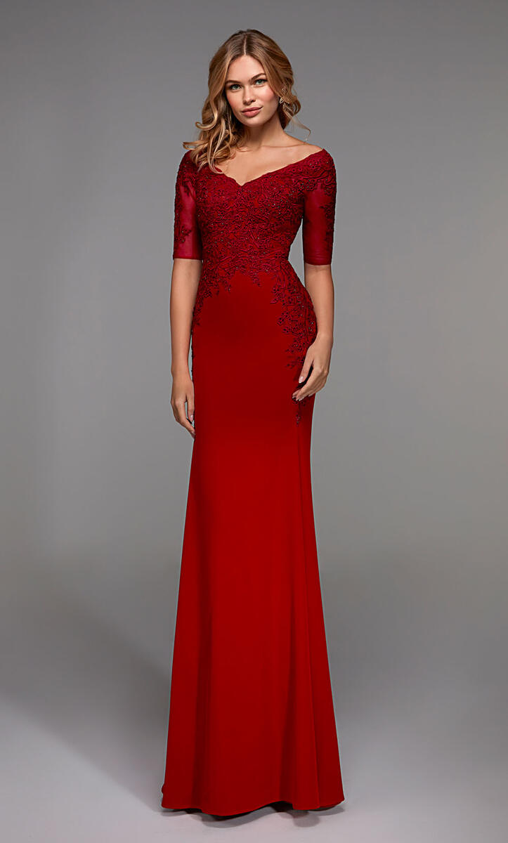 French Novelty: Alyce 27519 Elbow Sleeve Evening Gown