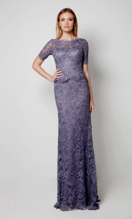 Alyce 27555 Short Sleeve Lace Evening Gown
