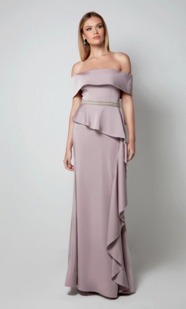Alyce 27563 Off Shoulder Flounced Gown