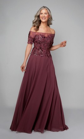Alyce 27566 Off Shoulder A-Line MOB Gown