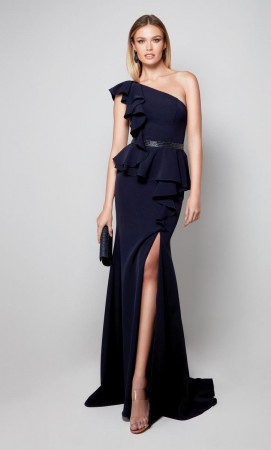 Alyce 27577 Ruffled One Shoulder Evening Gown
