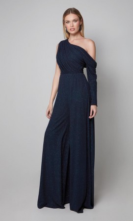Alyce 27589 Draped One Long Sleeve Jumpsuit