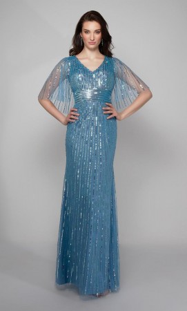 Alyce 27599 Shimmering Cape Top Mothers Gown