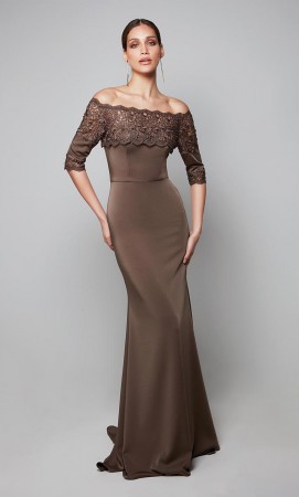 Alyce 27617 Off Shoulder Embroidered Gown