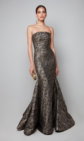 Alyce 27621 Strapless Jacquard Gown