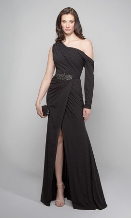 Alyce 27632 One Long Sleeve Ruched Gown