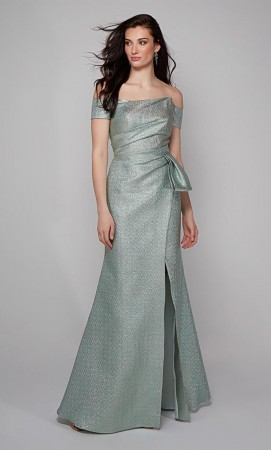 Alyce 27639 Off Shoulder Mother of Bride Gown