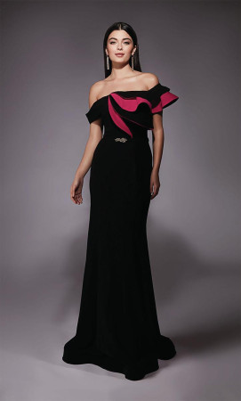 Alyce Paris 27672 Ruffle Off Shoulder Gala Gown