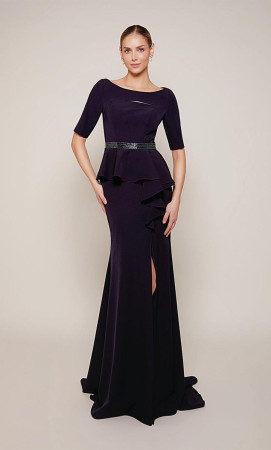 Alyce Paris 27679 Elbow Sleeve Peplum MOB Dress