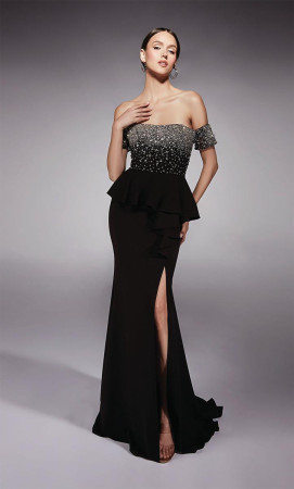 Alyce Paris 27715 Sequin Top Off Shoulder Gown