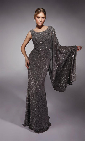 Alyce Paris 27718 One Cape Sleeve Sequin Gown