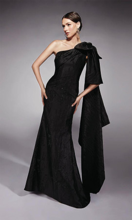 Alyce Paris 27731 One Shoulder Gown with Draped Bow