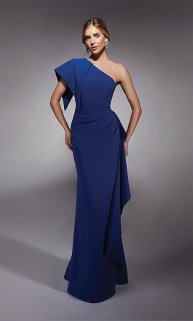 Alyce Paris 27738 Draped Sleeve One Shoulder Gown