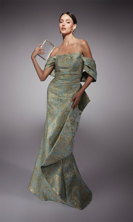 Alyce Paris 27750 Metallic Jacquard Off Shoulder Gown