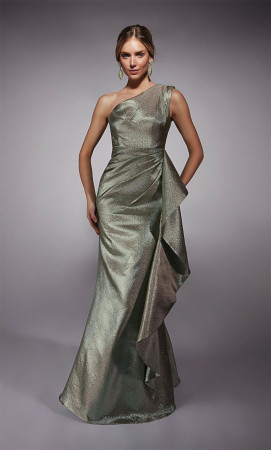 Alyce Paris 27751 Shimmering Jacquard One Shoulder Gown