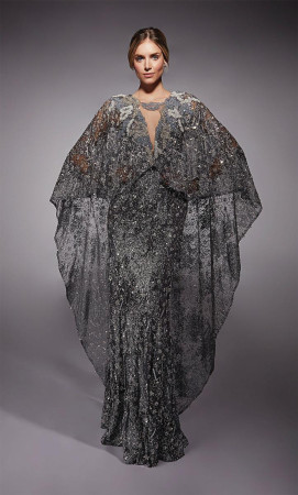 Alyce Paris 27752 Sheer Glitter MOB Gown with Cape