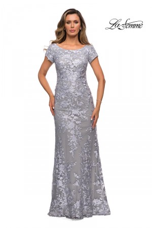 La Femme 27842 Floral Lace Mothers Dress