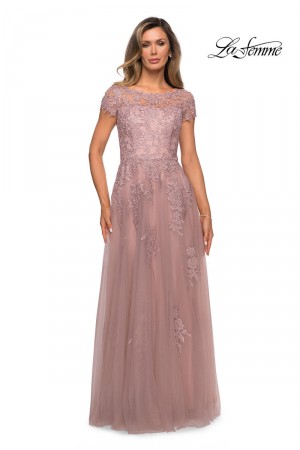 La Femme 27920 Short Sleeve Mother of Bride Dress