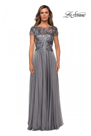 La Femme 27924 Floral Chiffon Evening Dress