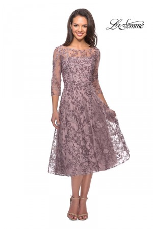 La Femme 27971 Lace A-Line Cocktail Dress