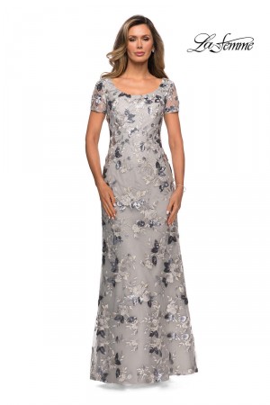 La Femme 27991 Awesome Floral Lace Gown