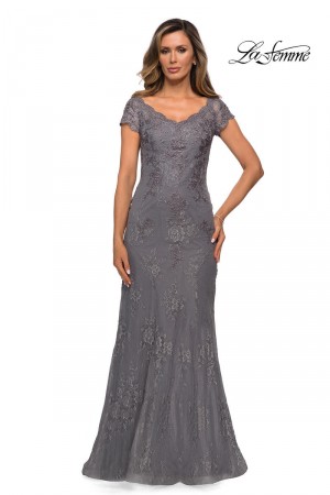 La Femme 28099 Short Sleeve Evening Dress