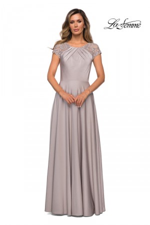 La Femme 28100 Lace Sleeve Evening Dress