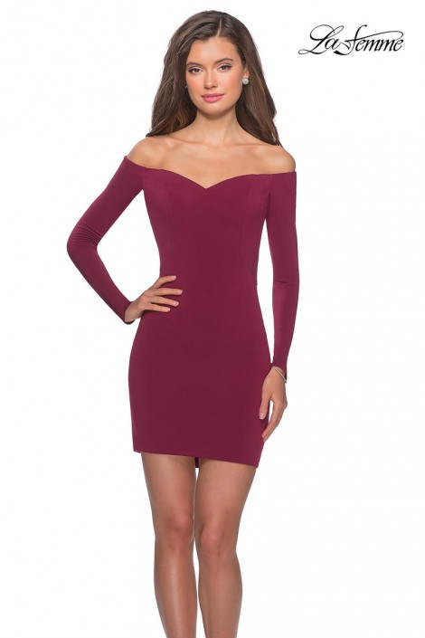 la femme strappy back jersey evening dress