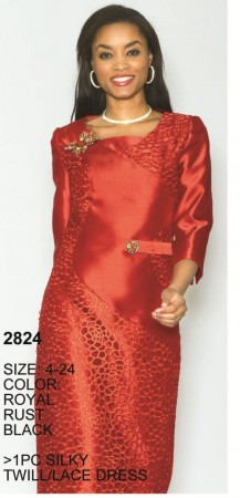 Lily and Taylor 2824 Womens Church Dress with Lace