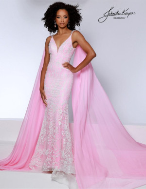 Johnathan Kayne 2826 Elegant Gown with Shoulder Drapes
