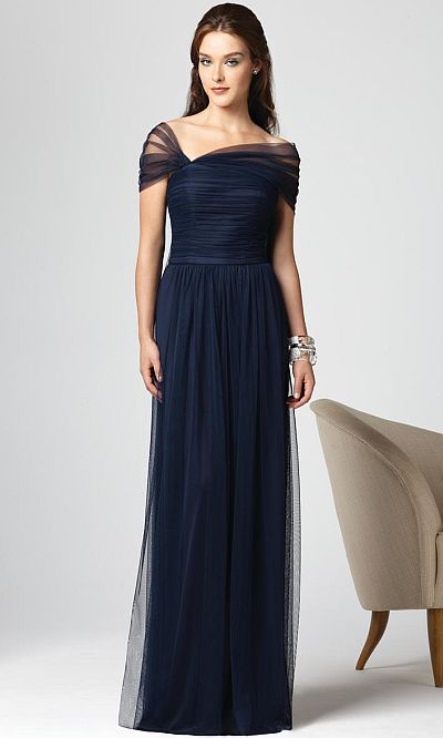 Dessy Collection Draped Short Sleeve Long Bridesmaid Dress 2847: French ...
