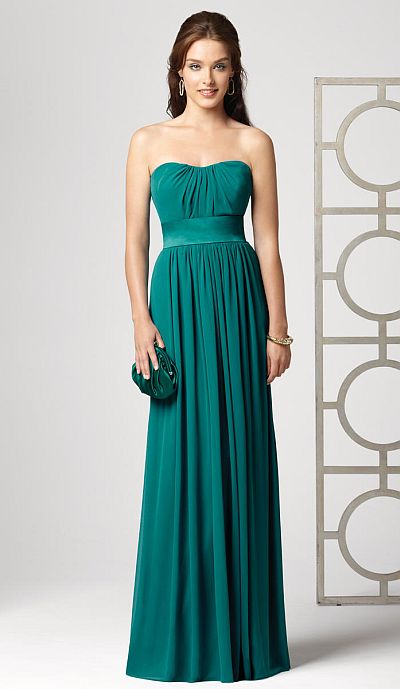 Dessy Collection Strapless Long Lux Chiffon Bridesmaid Dress 2860 ...