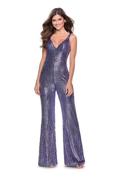 sequin v neck jumpsuit