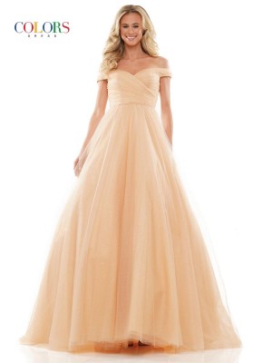 Colors Dress 2888 Off Shoulder Glitter Prom Gown