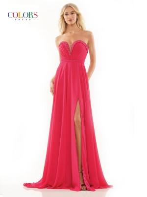 Colors Dress 2893 Strapless Sweetheart Chiffon Gown