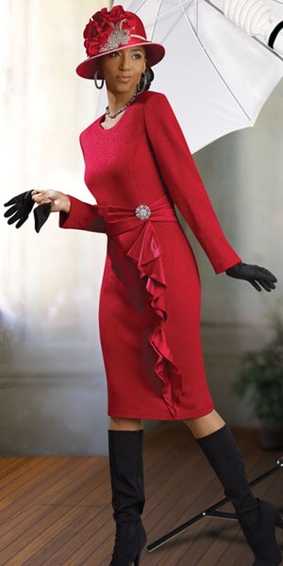 red knit church suits