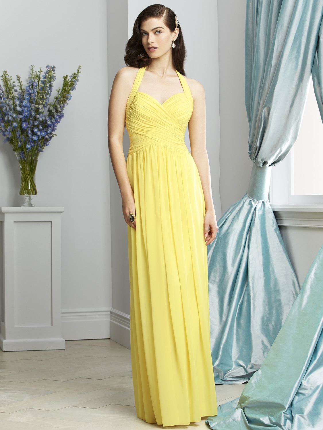 Dessy Collection 2932 Crossover Chiffon Bridesmaid Dress French Novelty