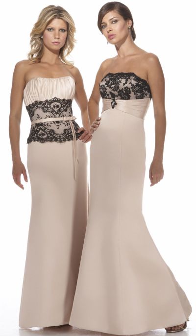 French Novelty Alexia Designs Long Satin Bridesmaid Dress with Lace 2938