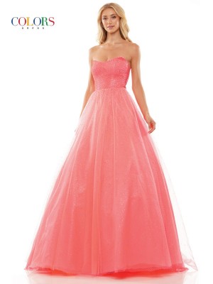Colors Dress 2939 Sweet Rhinestone Mesh Prom Gown