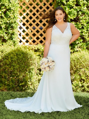 Christina Wu Love 29390 Lace Crepe Plus Size Wedding Gown