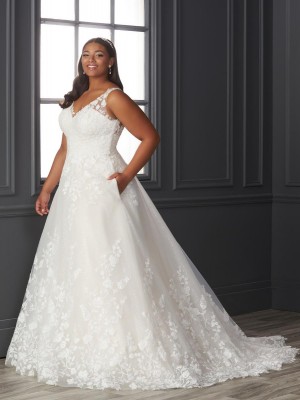 Christina Wu Love 29416 V Neck Plus Size Wedding Gown